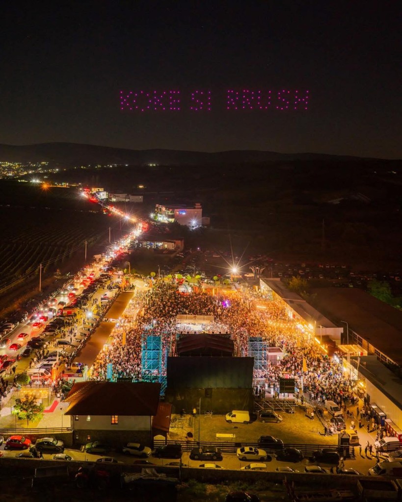 The crowd at Hardh Fest at night